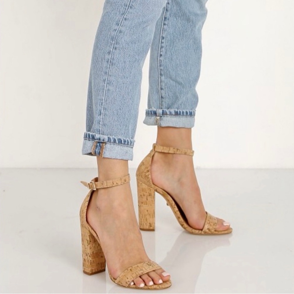 SCHUTZ ‘Enida’ Block Heel Sandal in Tan Cork Size 6.5 - Picture 3 of 16